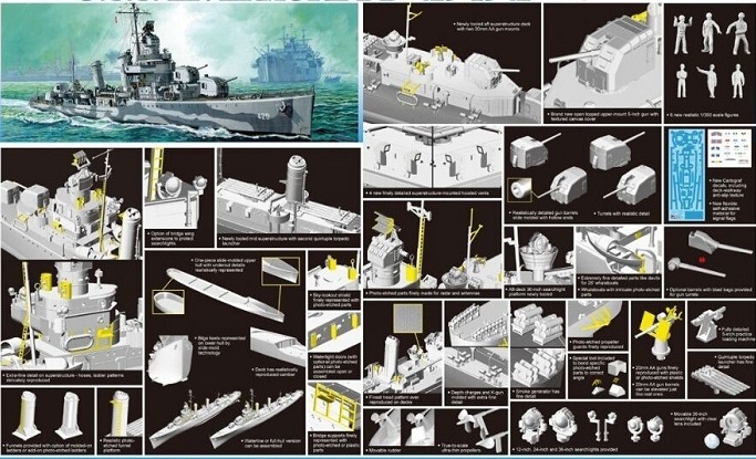 1027 Dragon Американский эсминец U.S.S Livermore DD-429 1942 г. 1/350