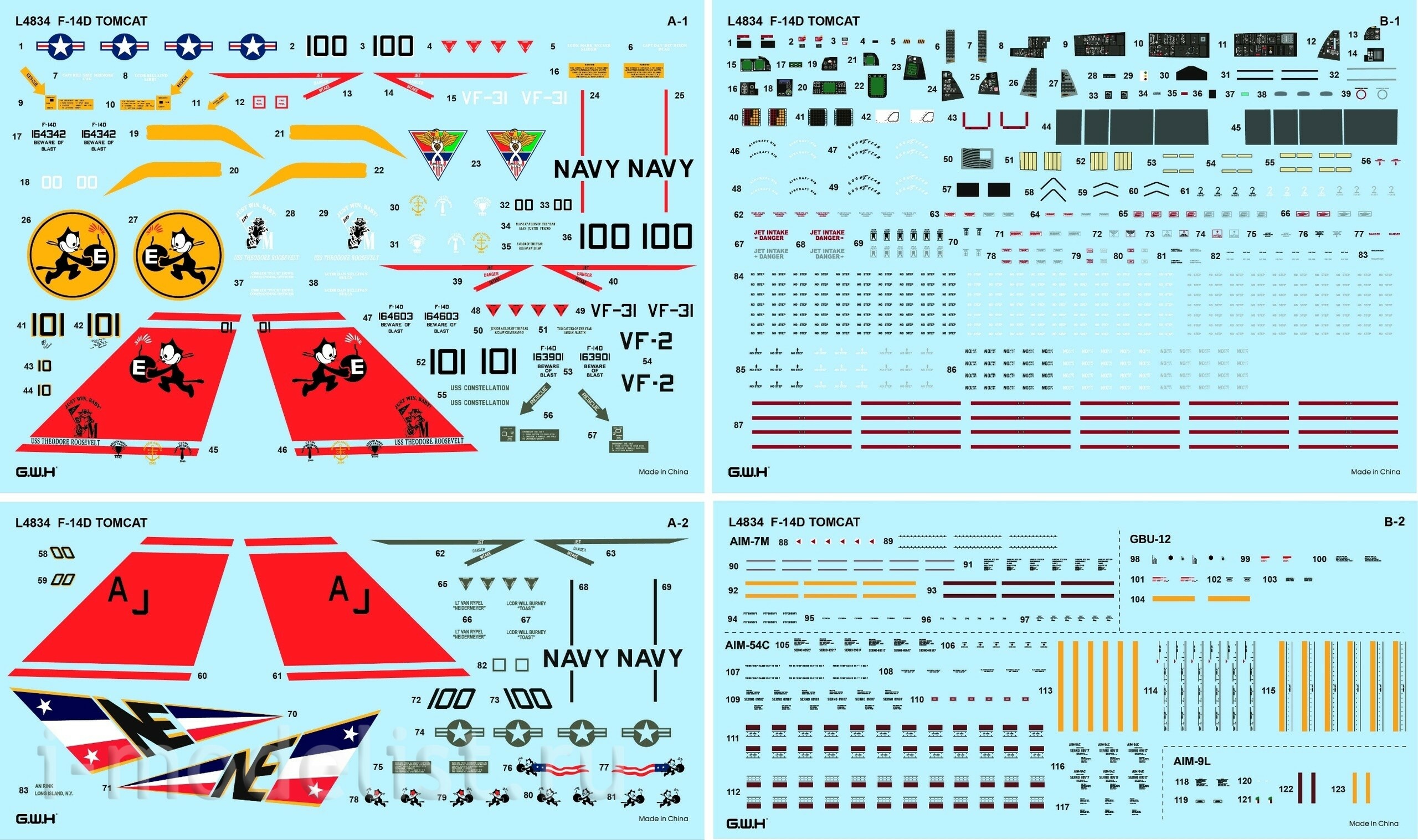 L4834 GWH Самолет F-14D Tomcat 1/48