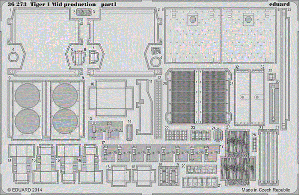 6700К Dragon Танк Tiger I средняя версия с циммеритом (+ дополнеиями) 1/35