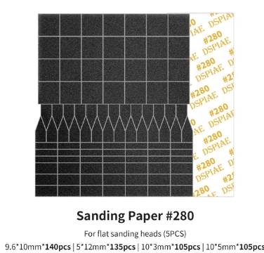 SP-ES02 Dspiae Набор шлифовальных бумаг #280 (5 шт) для ES-A