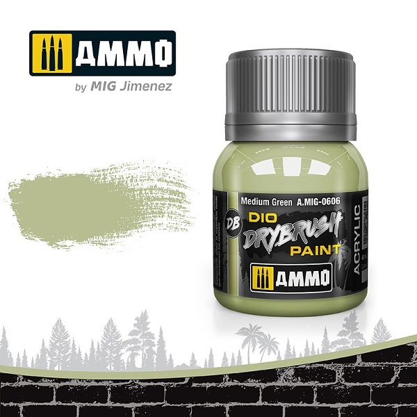 AMIG0606 AMMO MIG JIMENEZ Краска акриловая DRYBRUSH средне-зелёная 40мл